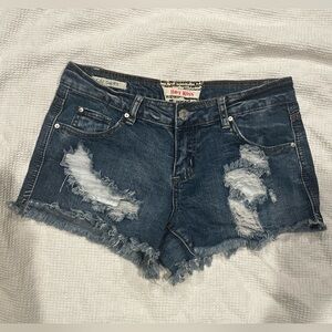 Hot Kiss Blue Distressed Jean Shorts 1